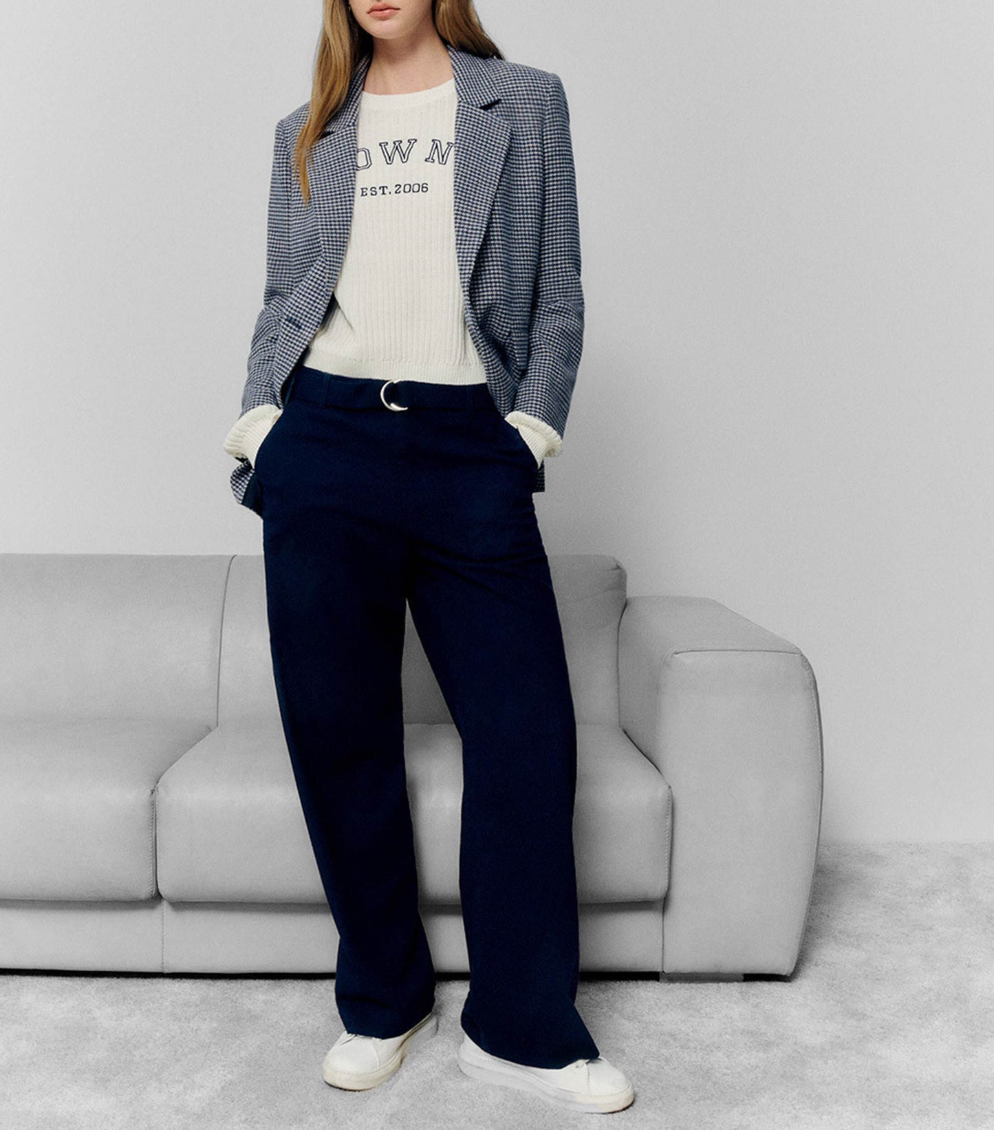 Americana cuadros con lana