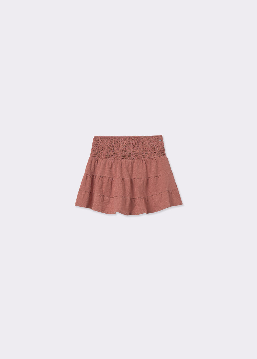 Falda de volantes con smock