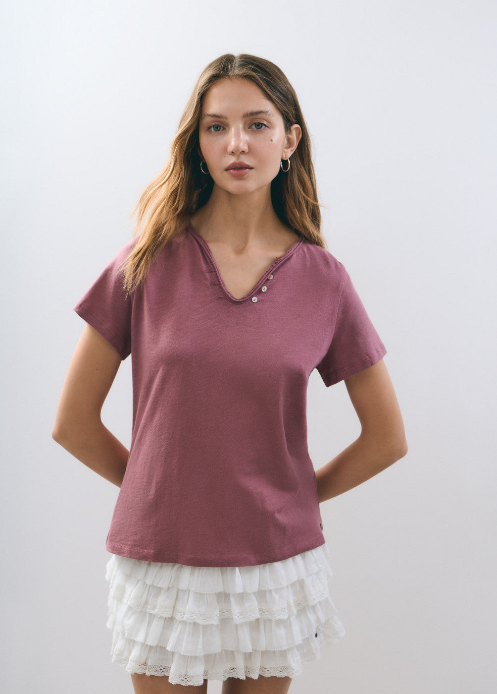 Camiseta algodón botones