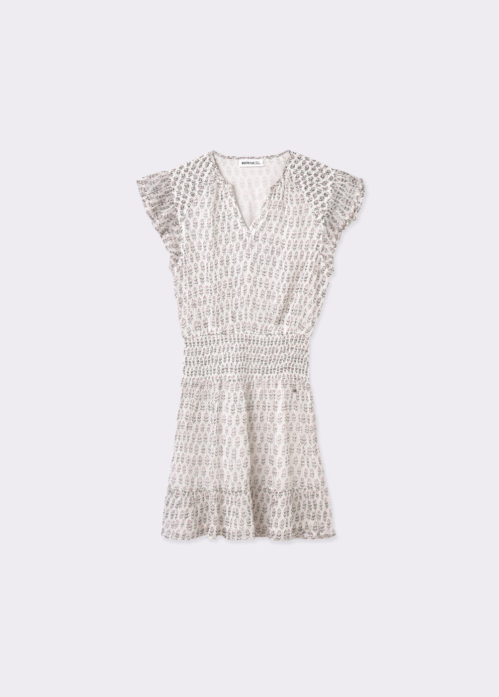 Vestido smock cintura sello indio