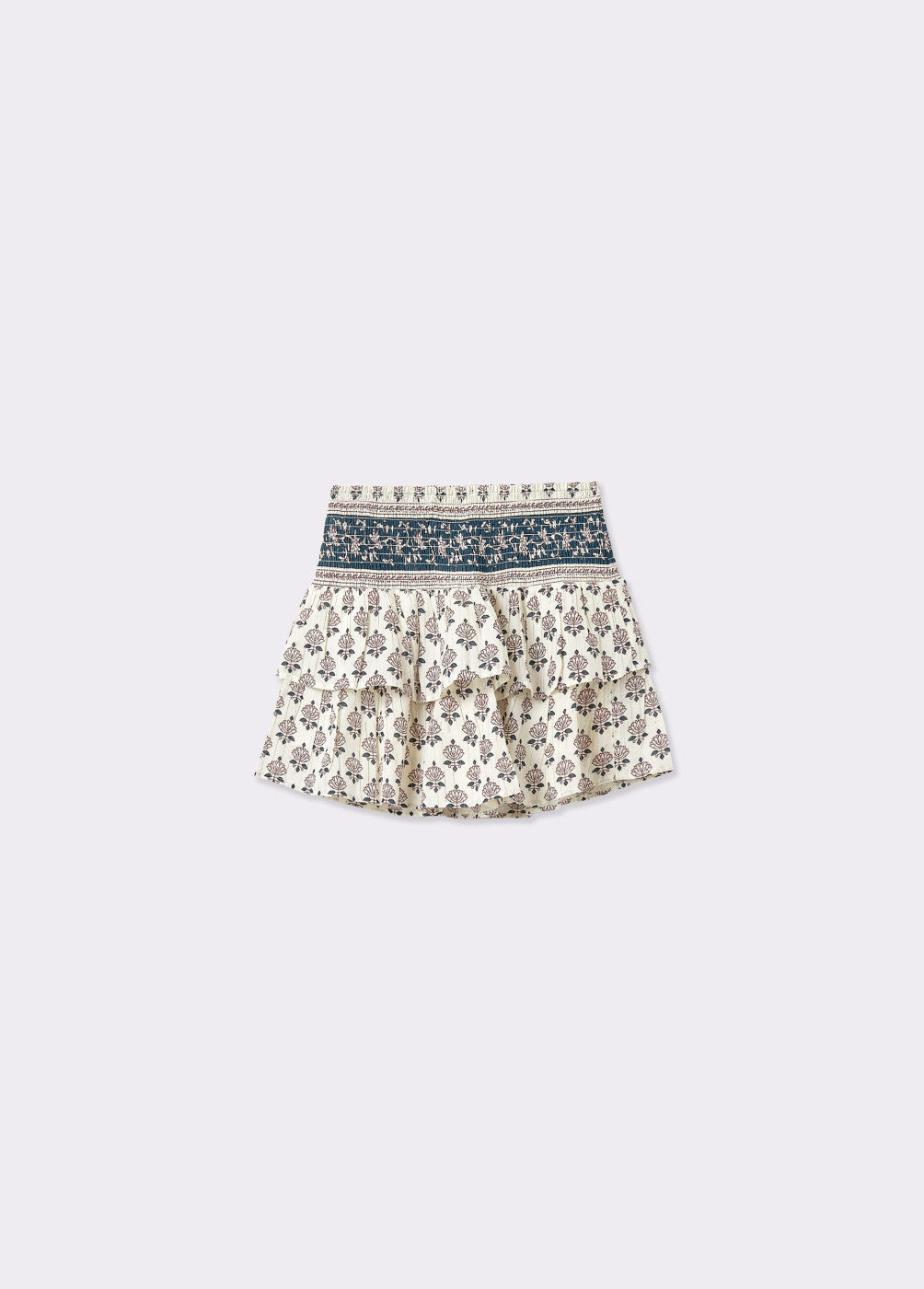 Falda volantes block print
