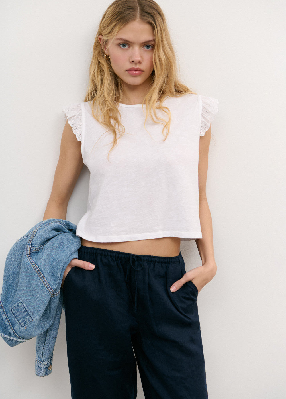 Pantalon fluido de lino