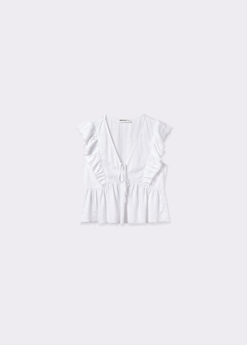 Blusa volantes con lino