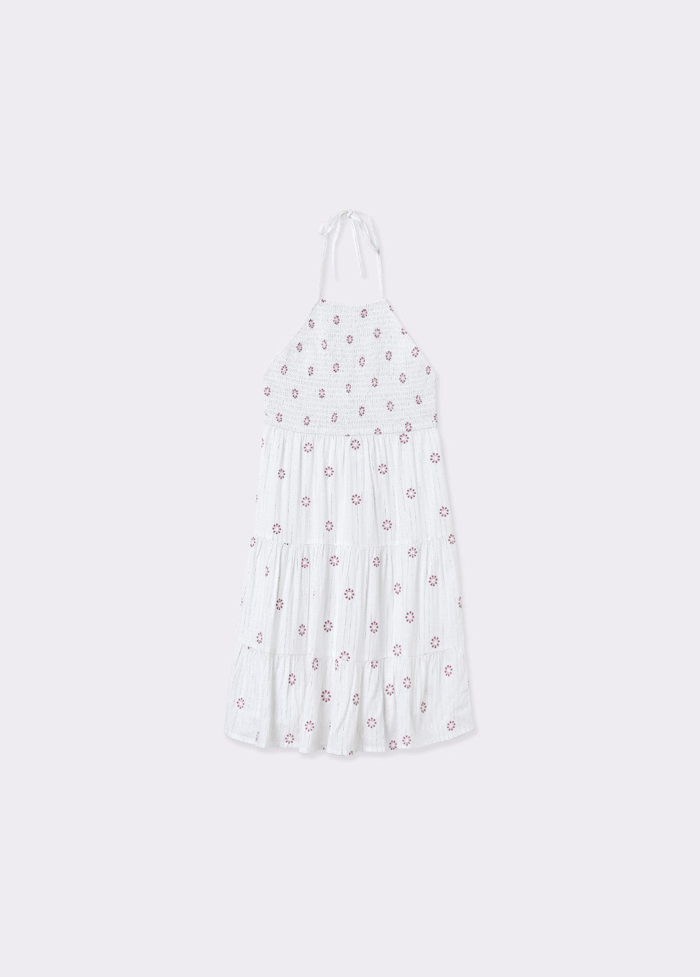 Vestido corto halter bordado