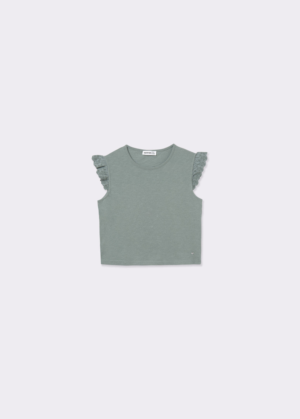 Camiseta volante bordado suizo