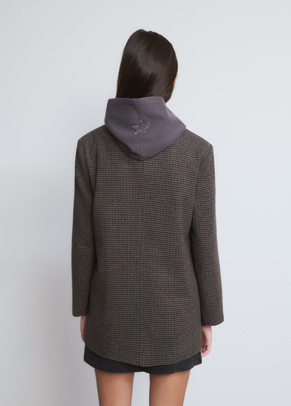 Abrigo largo medio cuadritos