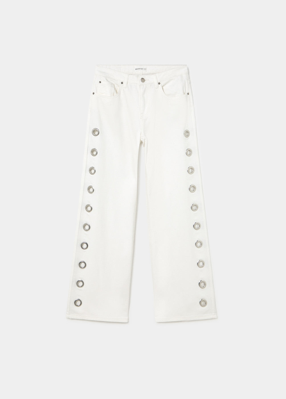 Pantalón recto eyelets