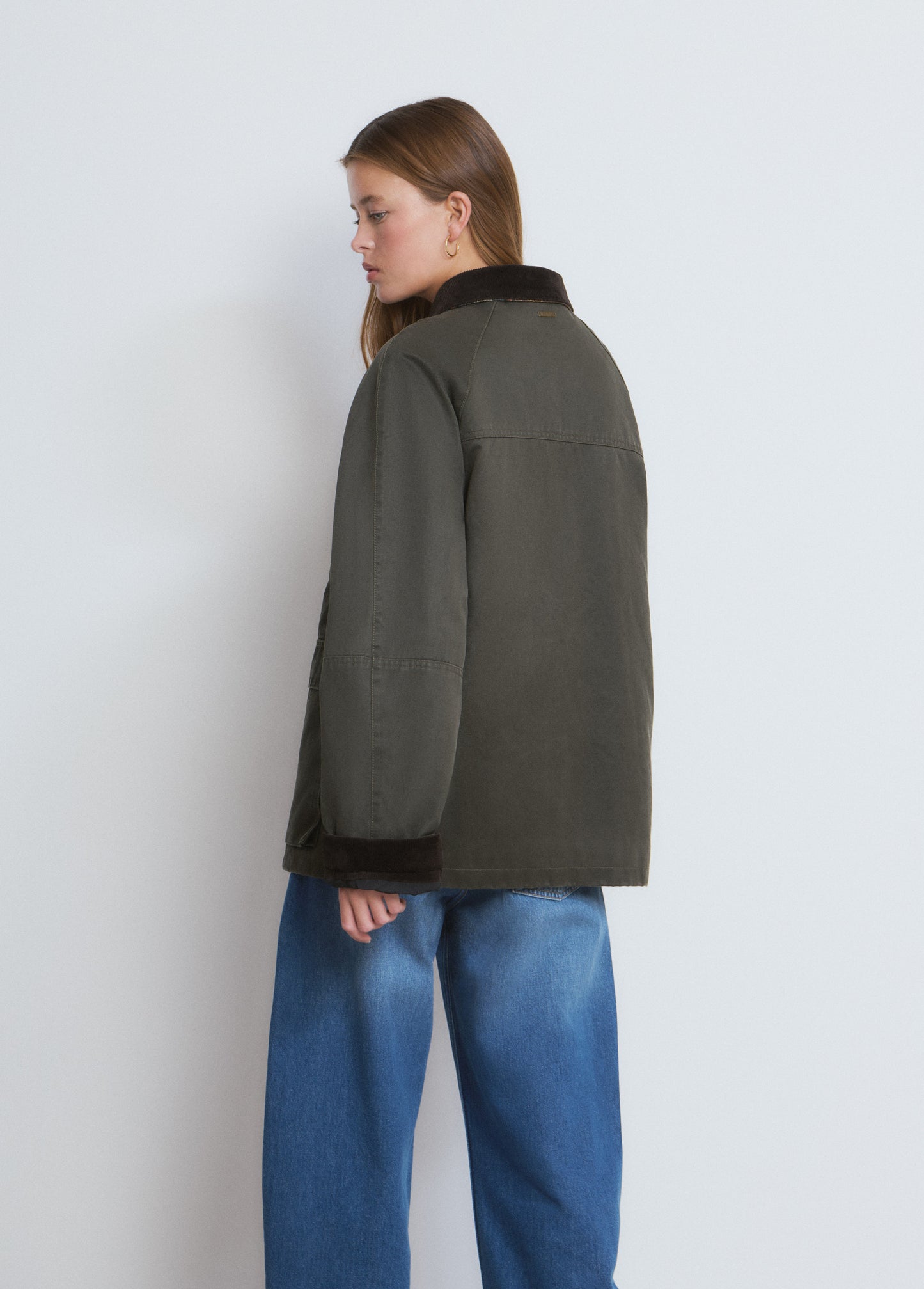 Chaqueta encerada con chaleco borrego