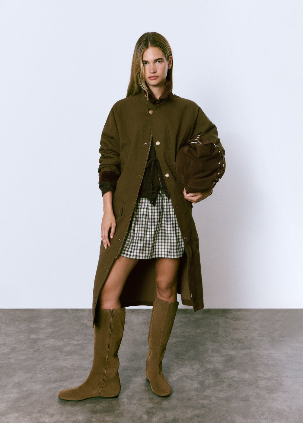 Parka larga de algodón