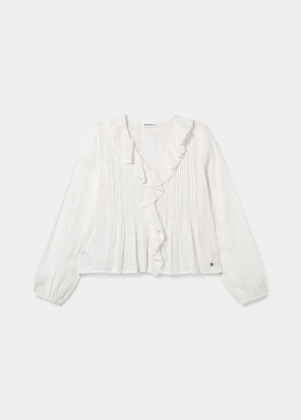 Blusa volante escote brillo