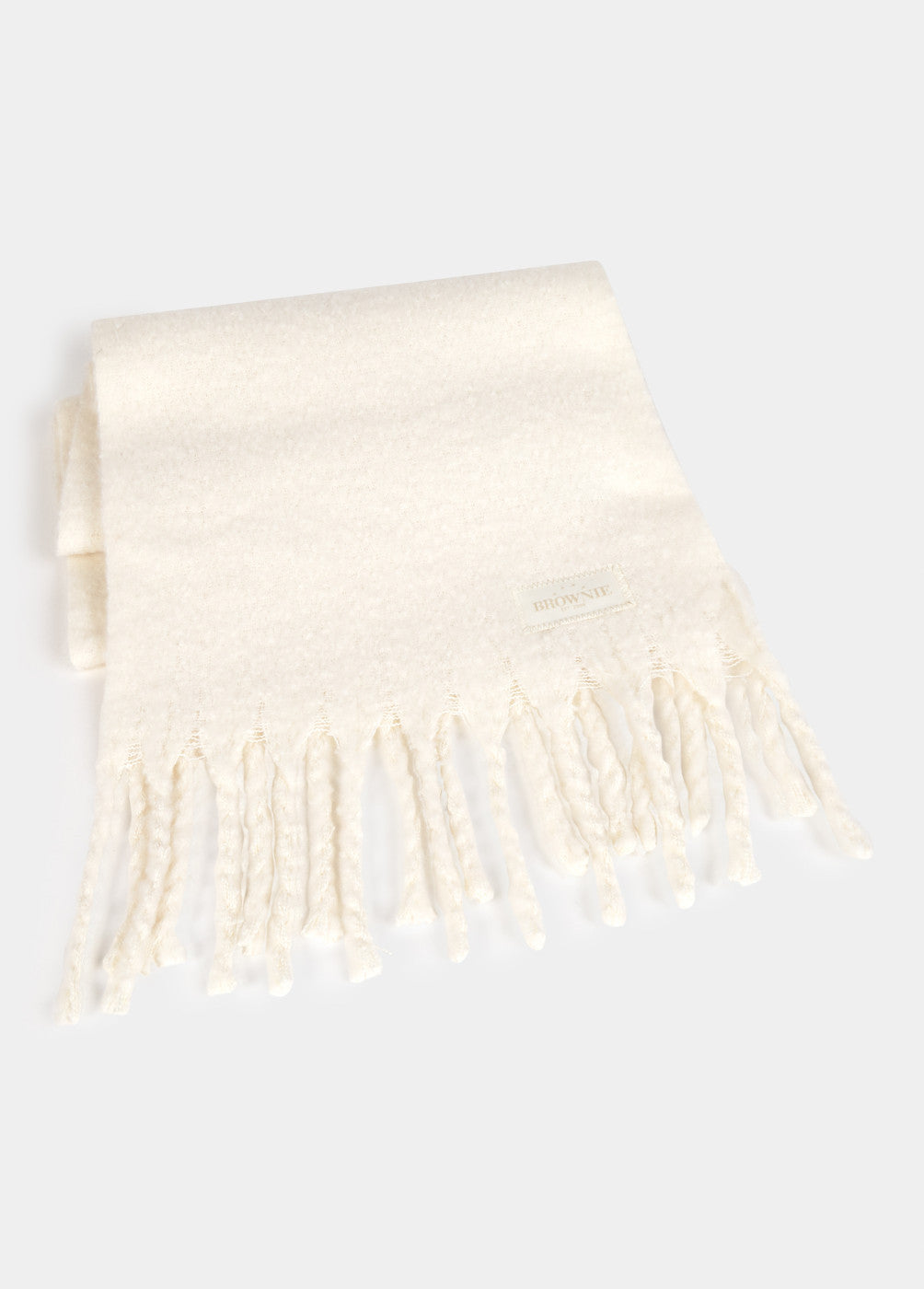 Bufanda gruesa lisa con flecos