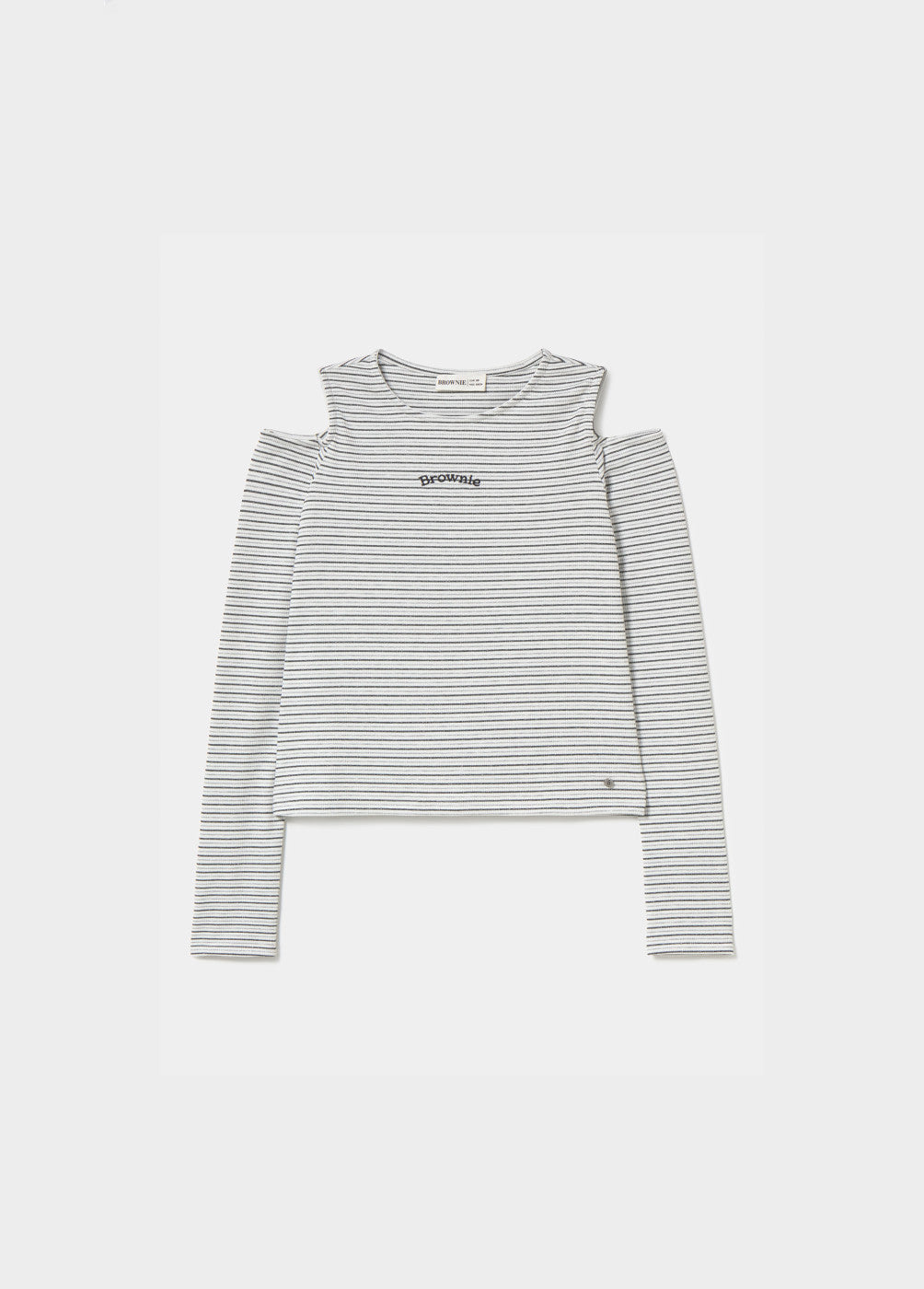 Camiseta raya tejida cut-out hombro