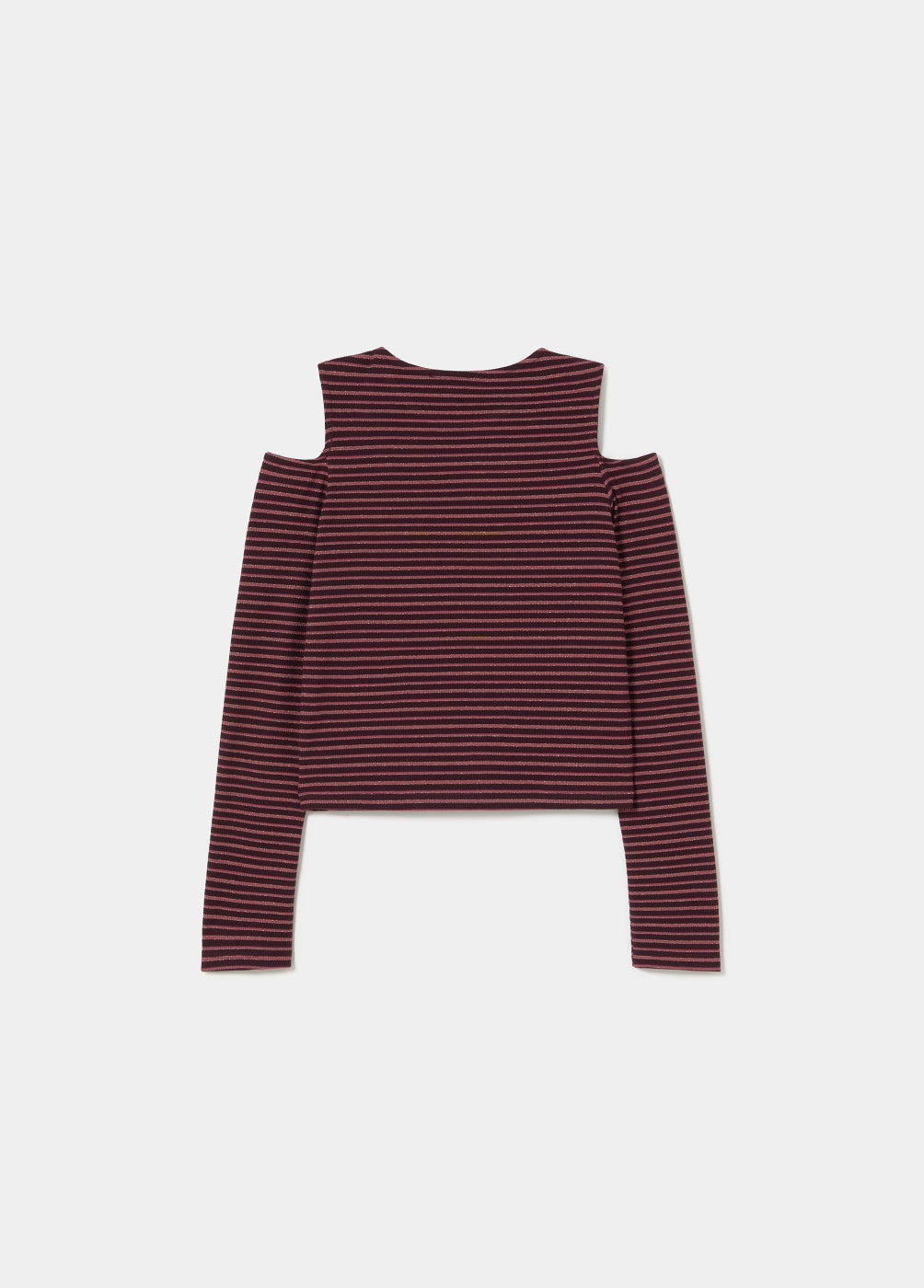 Camiseta cut-out hombro raya lurex