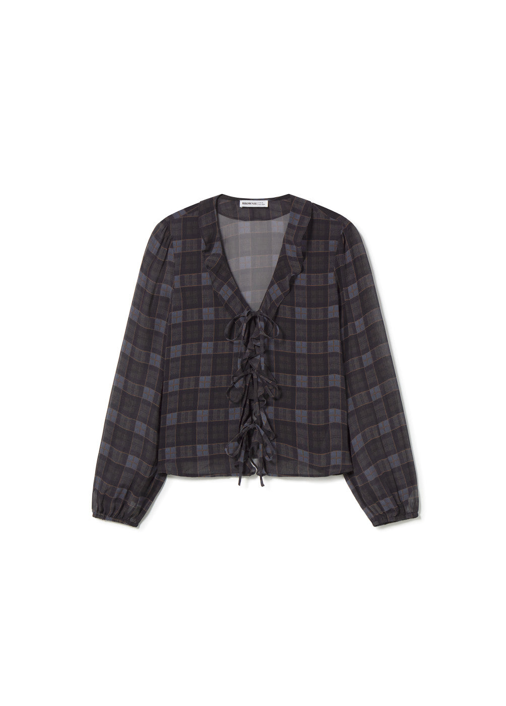 Blusa volante estampado cuadros