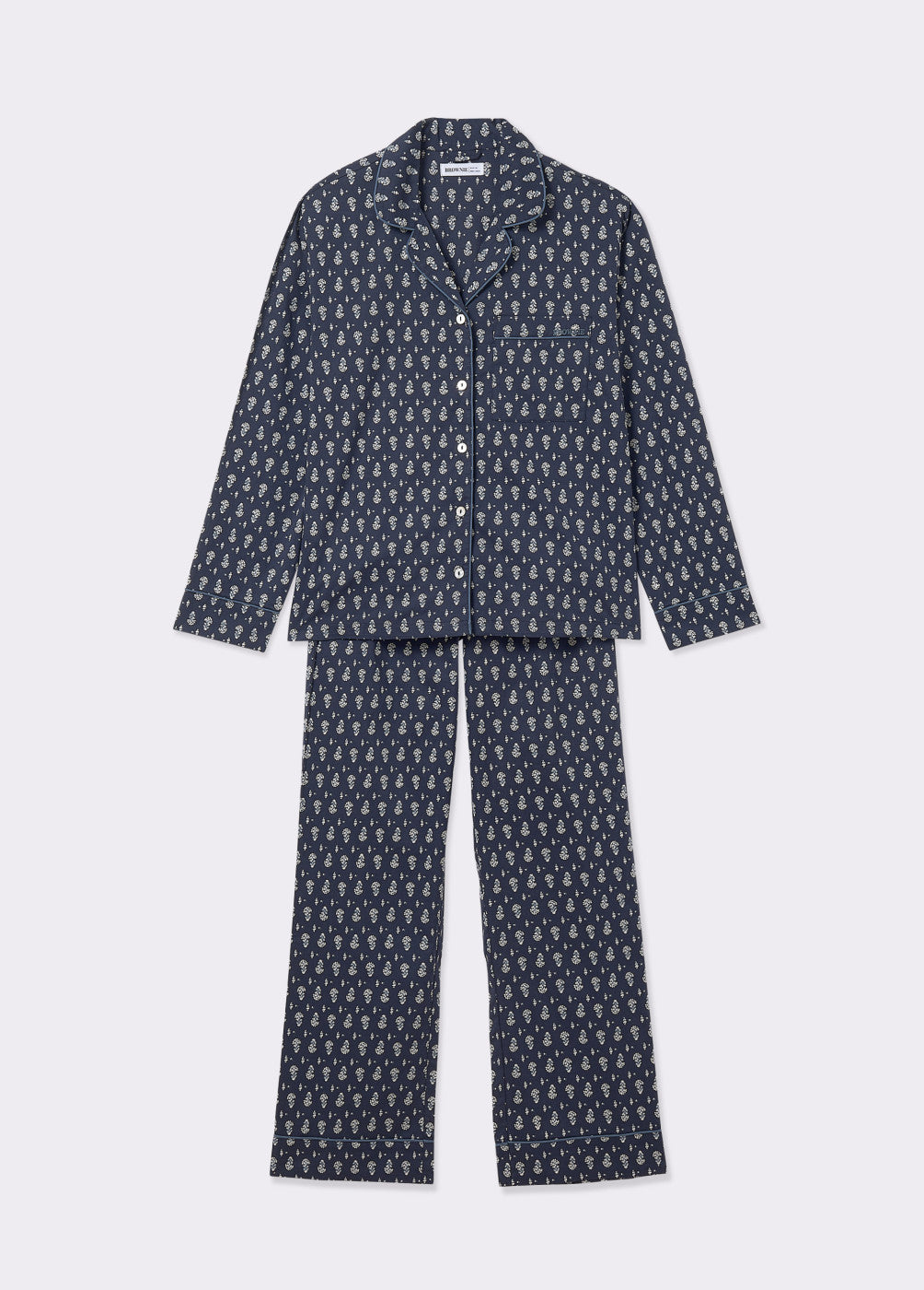 Pijama largo estampado índigo