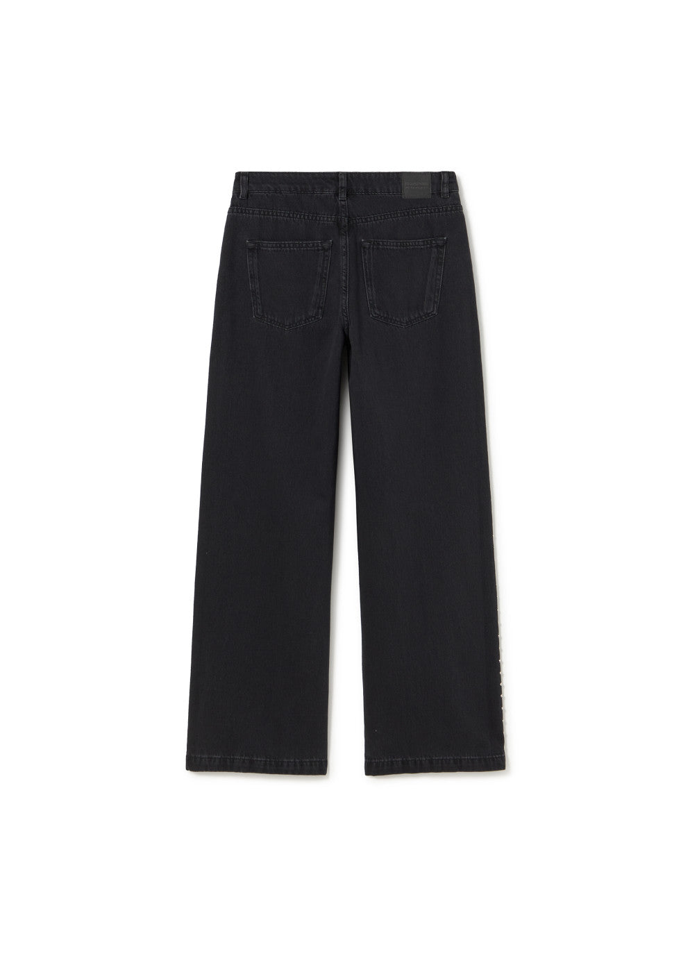 Jeans wideleg tachas