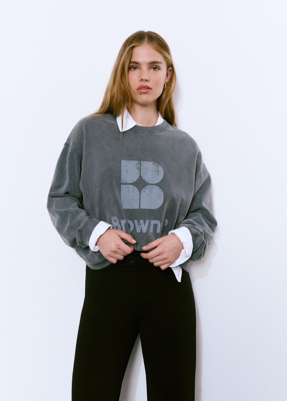 Pantalón campana cintura ancha