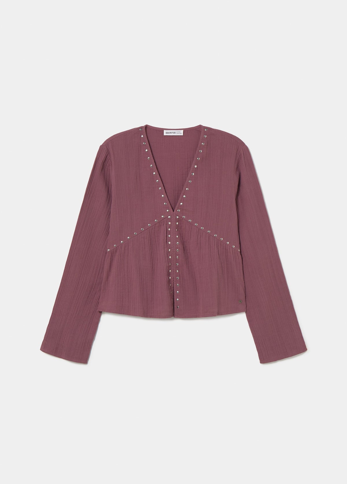 Blusa manga larga tachas
