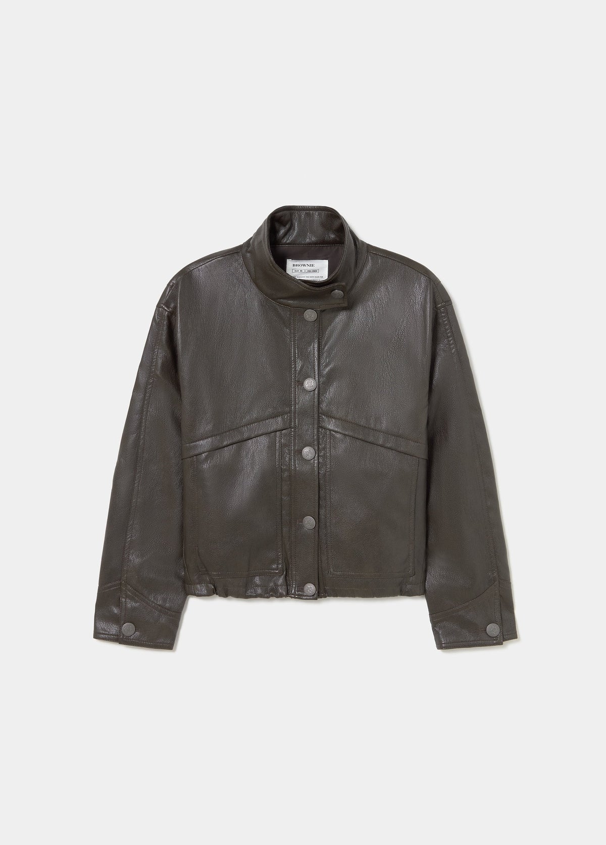 Chaqueta bomber efecto piel botones