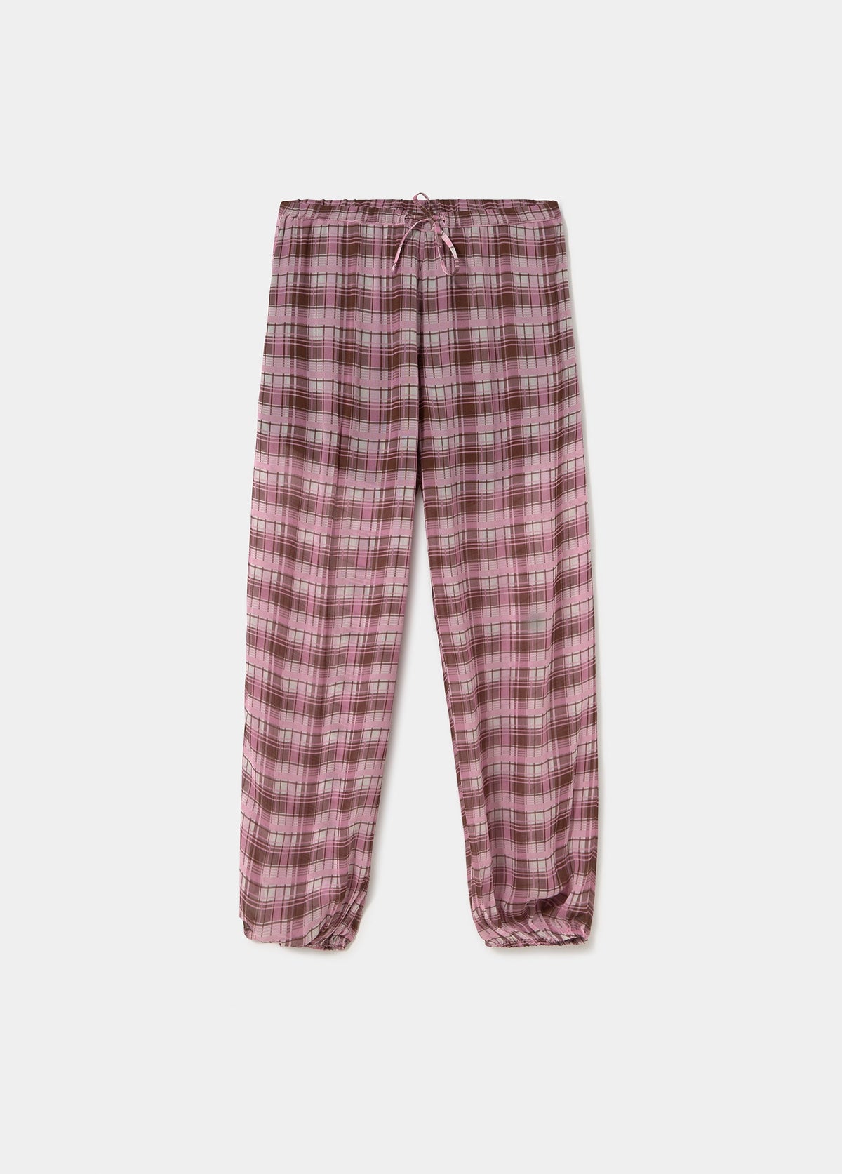 Pantalón largo bombacho cuadros