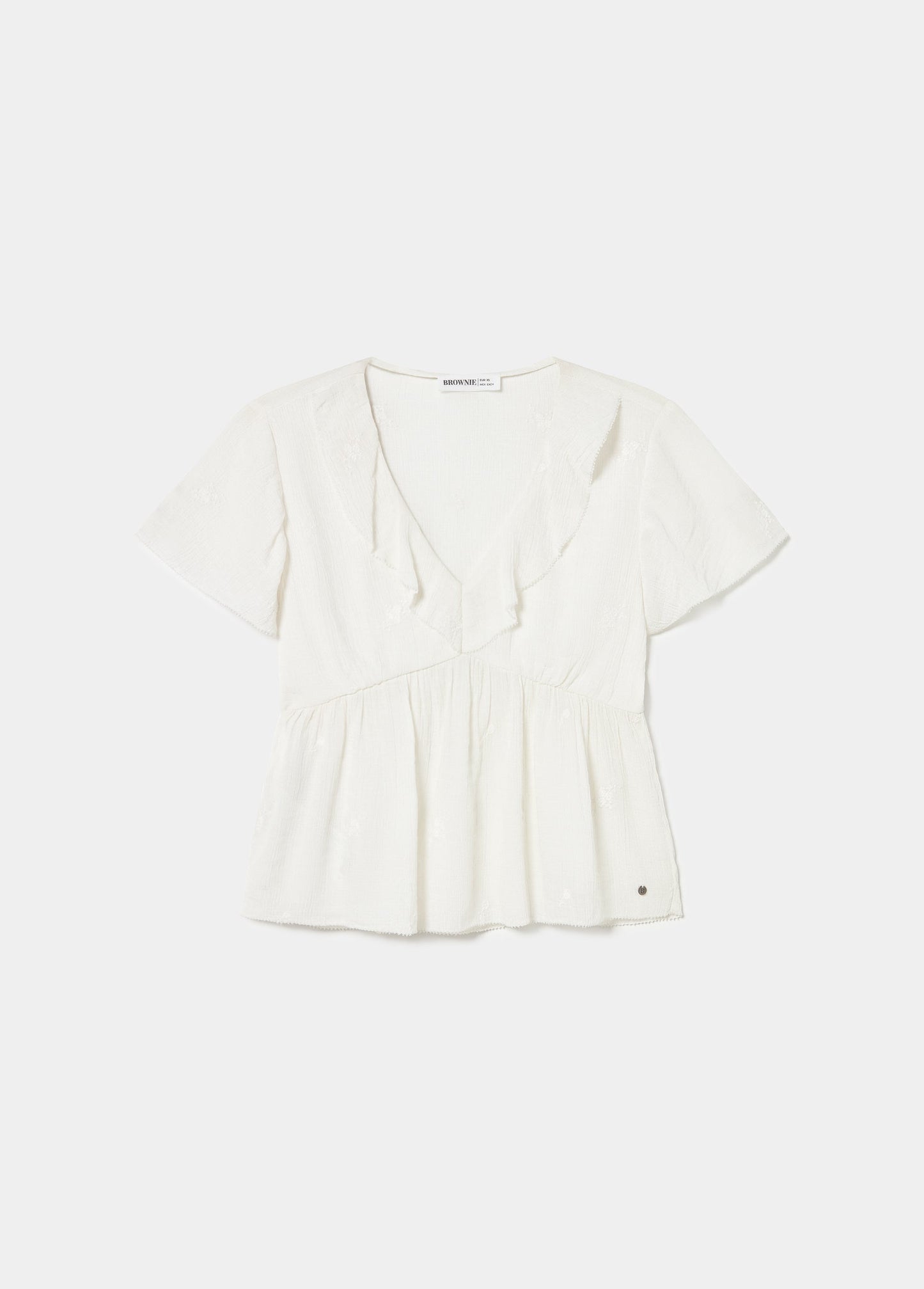 Blusa manga corta volantes