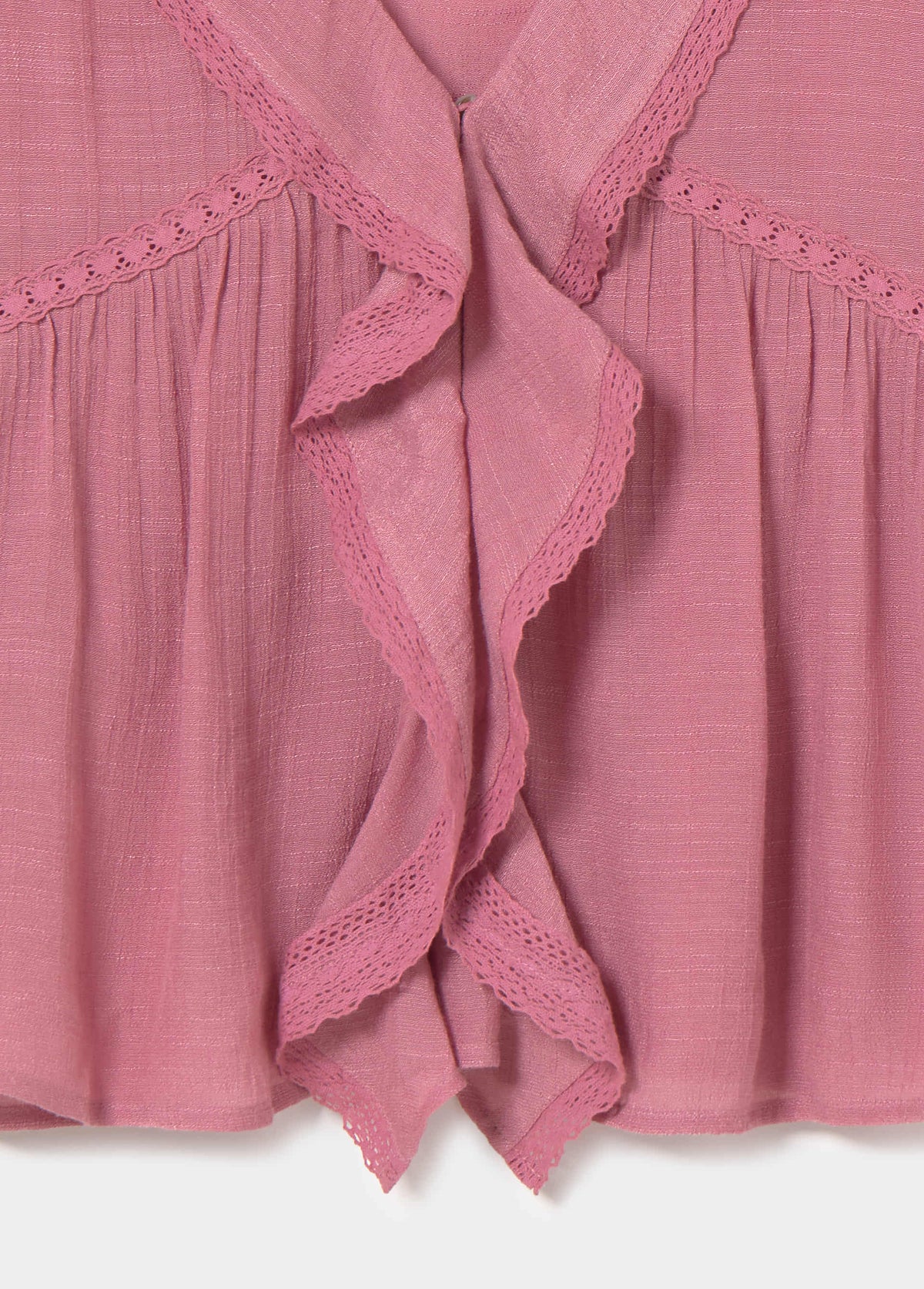 Blusa volantes manga bordada