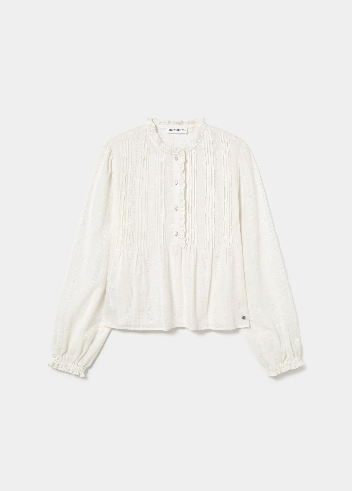 Blusa jaretas lurex manga larga