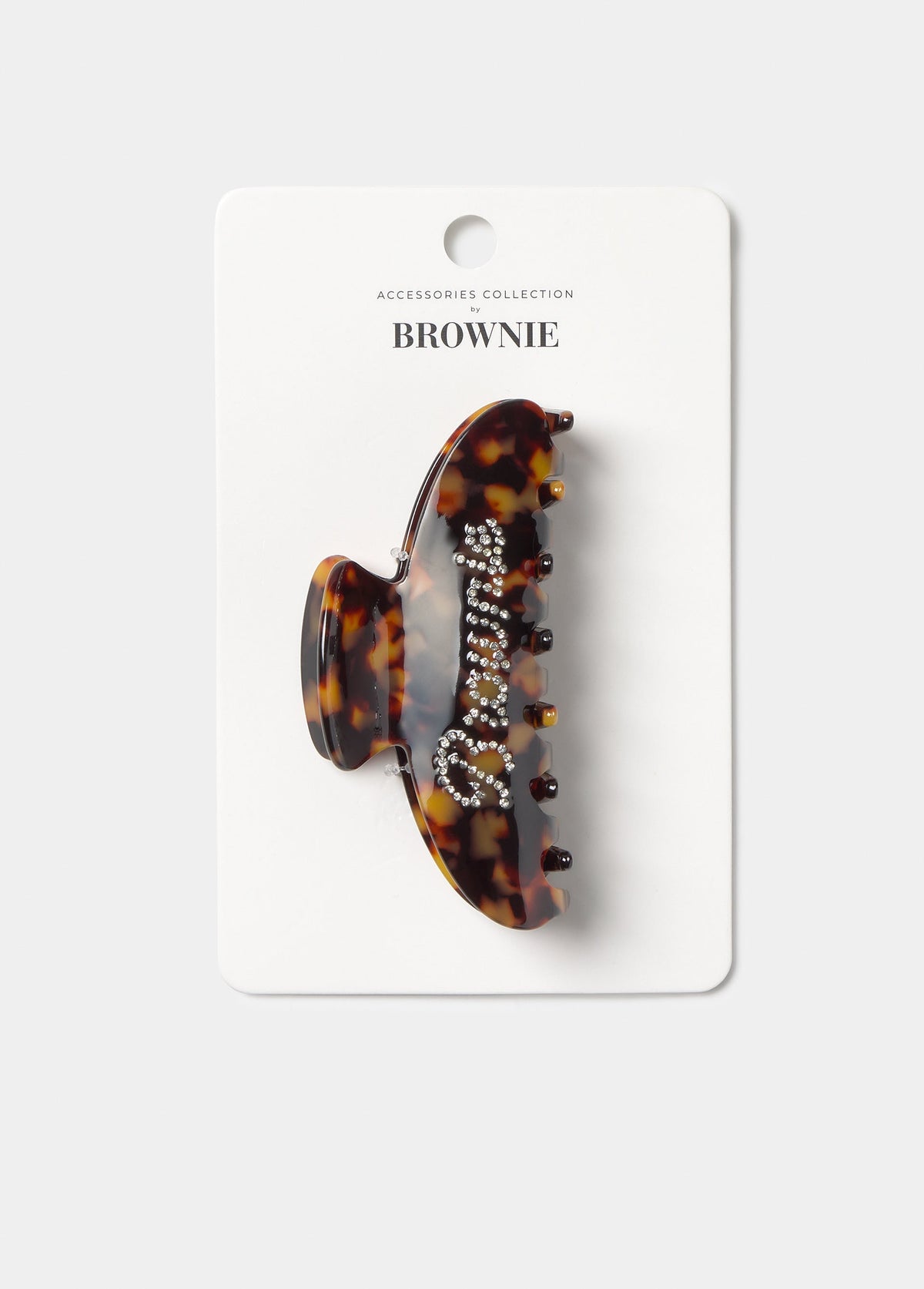 Pinza pelo strass brownie