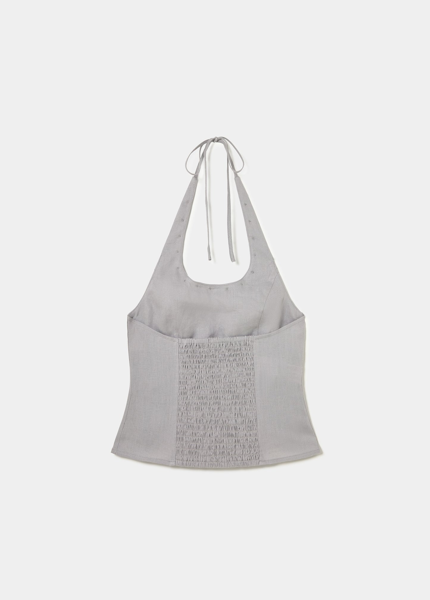 Top halter lino botones nácar