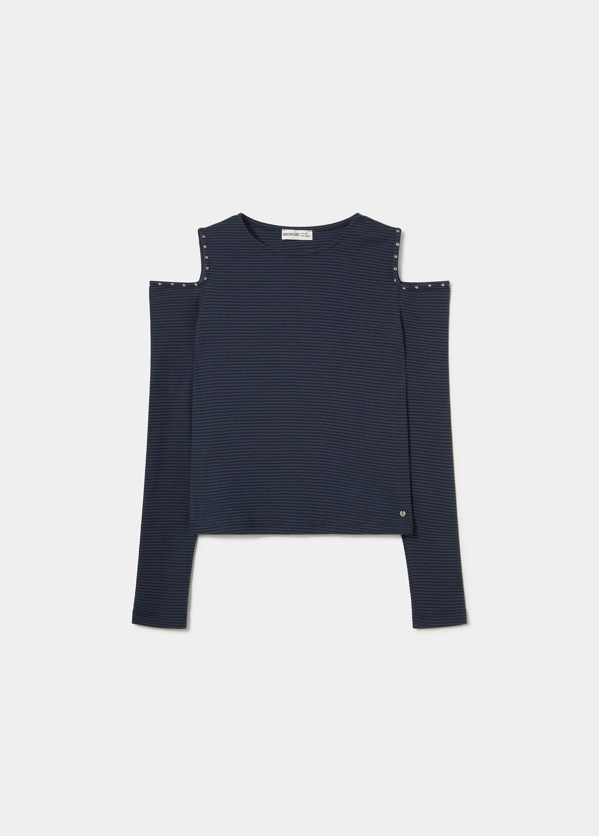 Camiseta rayas cut out bordado