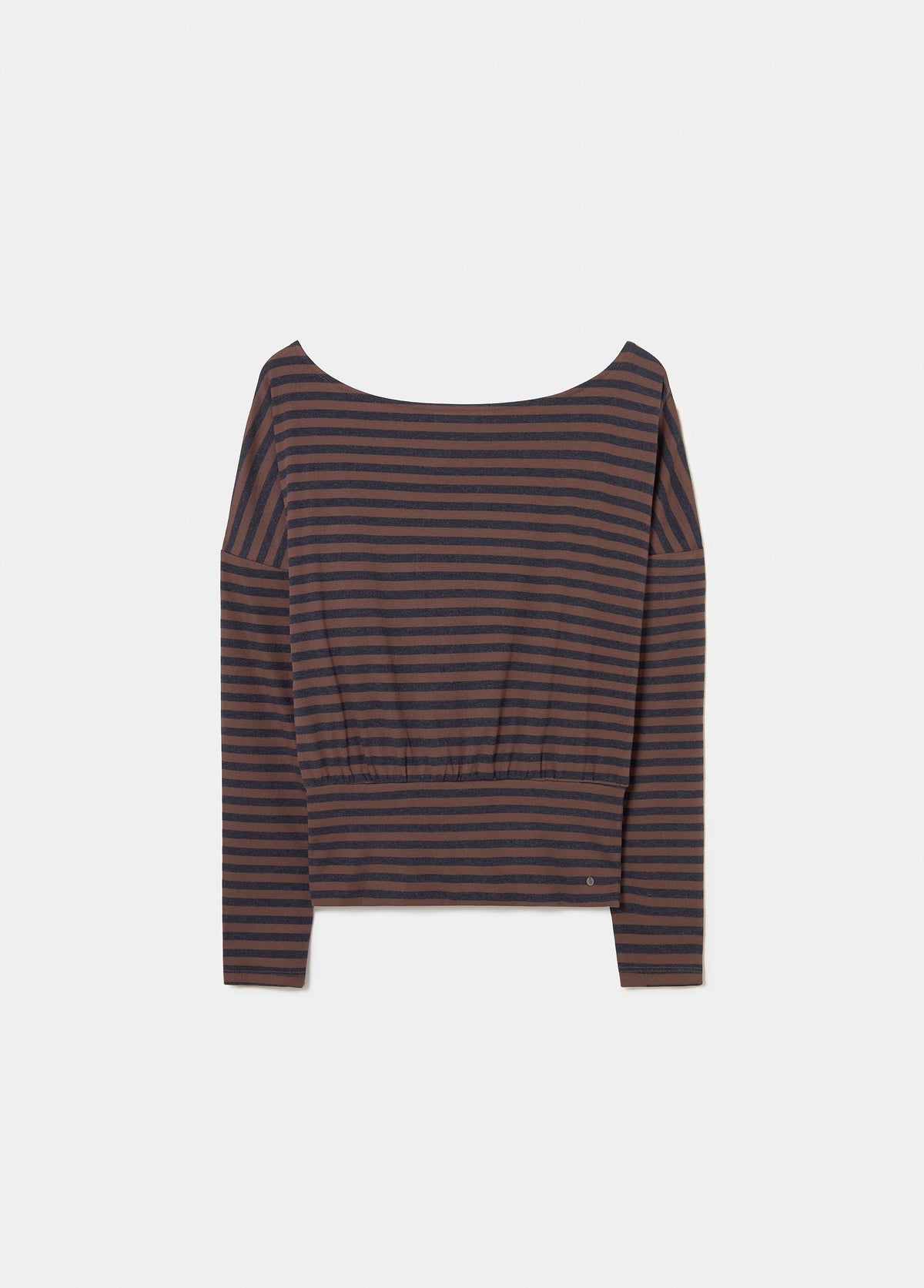 Camiseta raya tejida entallada cintura