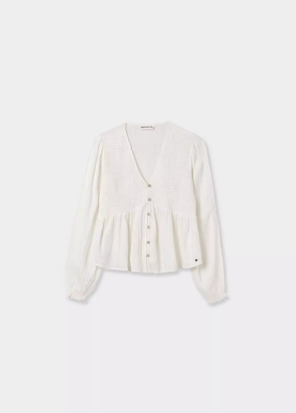 Blusa cropped smock