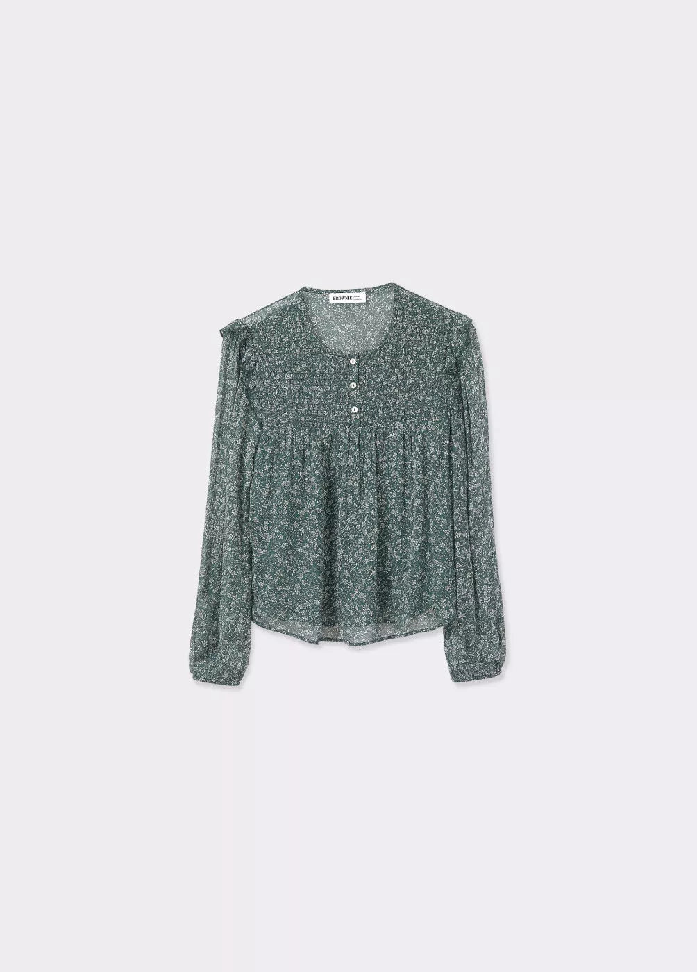 Blusa estampada floral bicolor