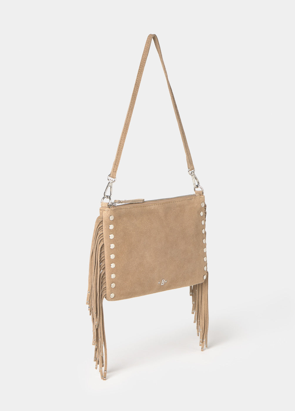 Bolso solapa flecos cuero