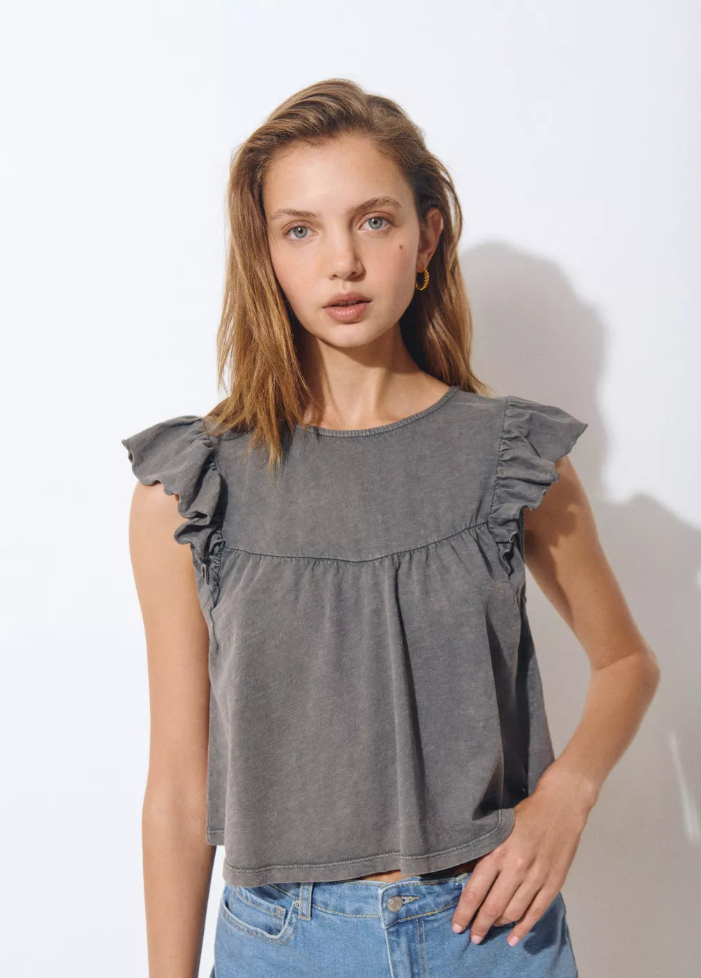 Camiseta tirante volante ablusonada Brownie MX