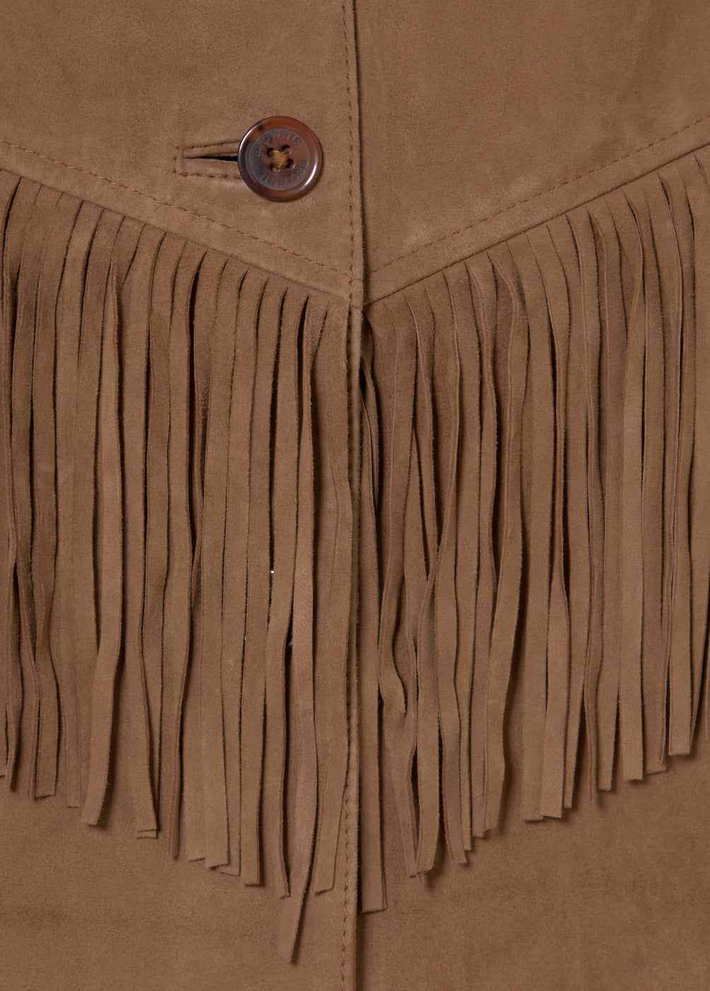 Chaqueta piel suede flecos