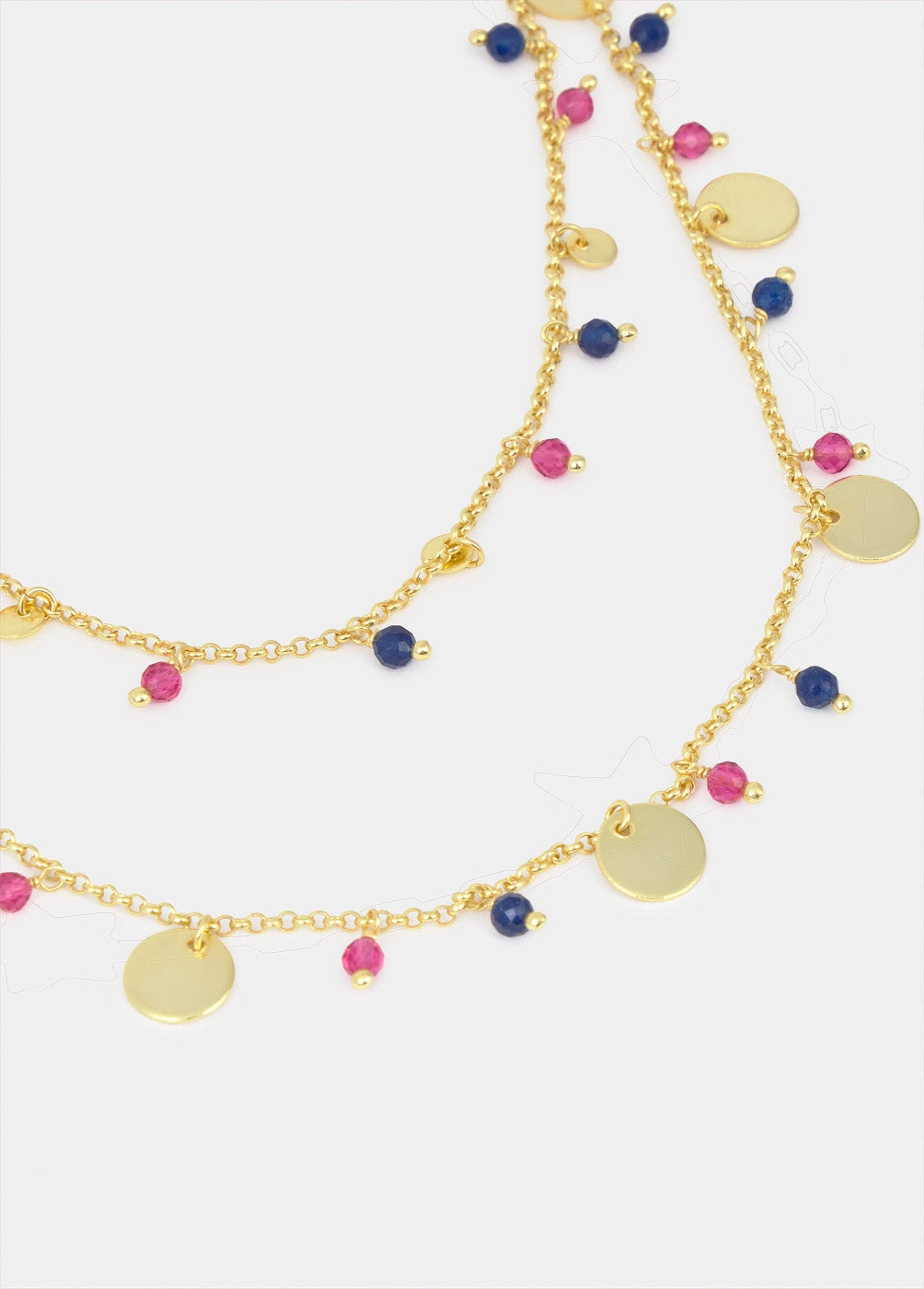 Collar doble chapas y piedras