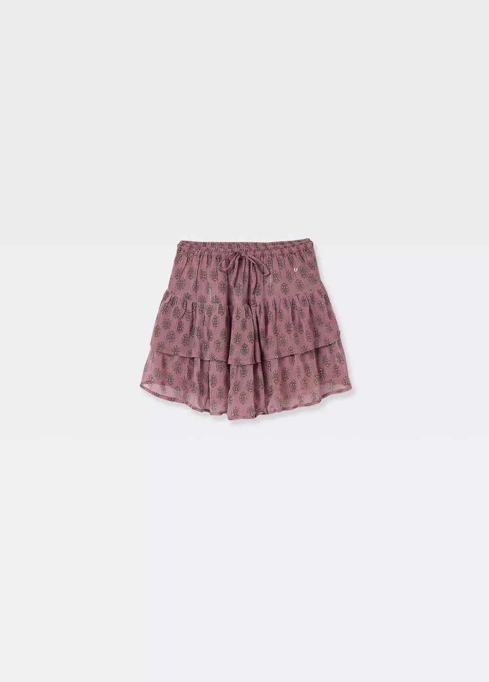 Falda volantes sello indio brillos