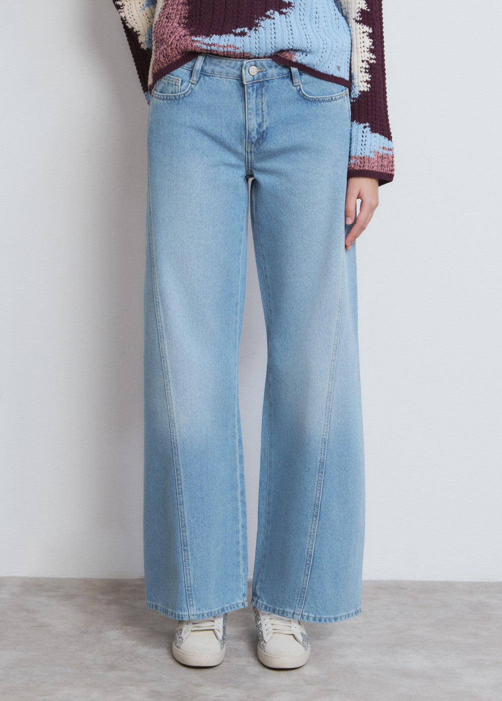 Jeans culotte pieza lateral alas bolsillo