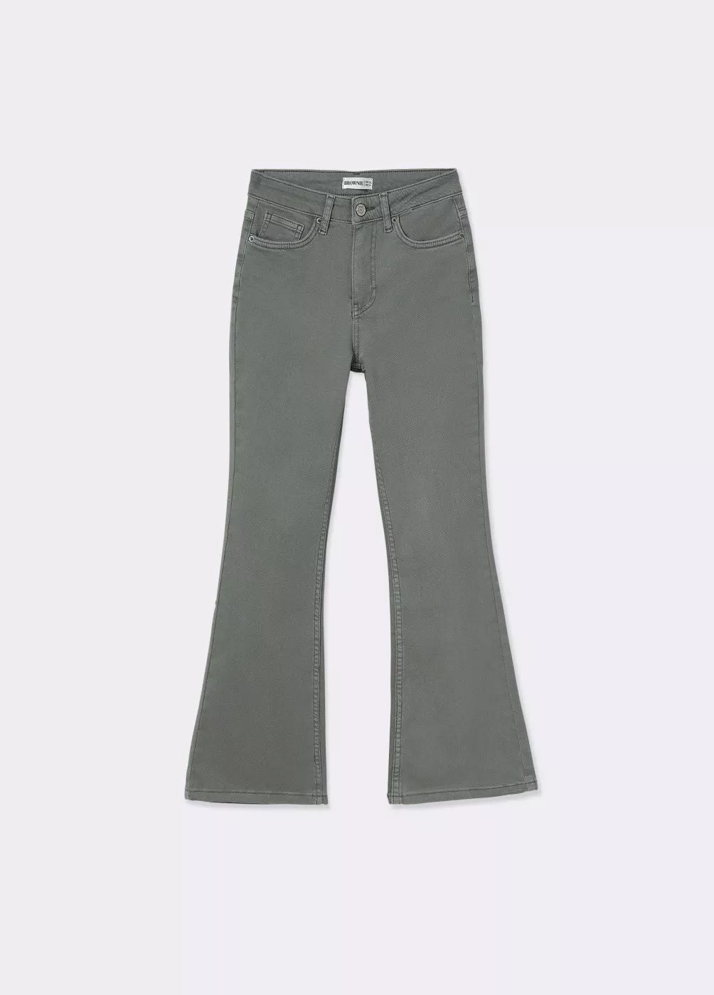 Pantalón flare cropped botones