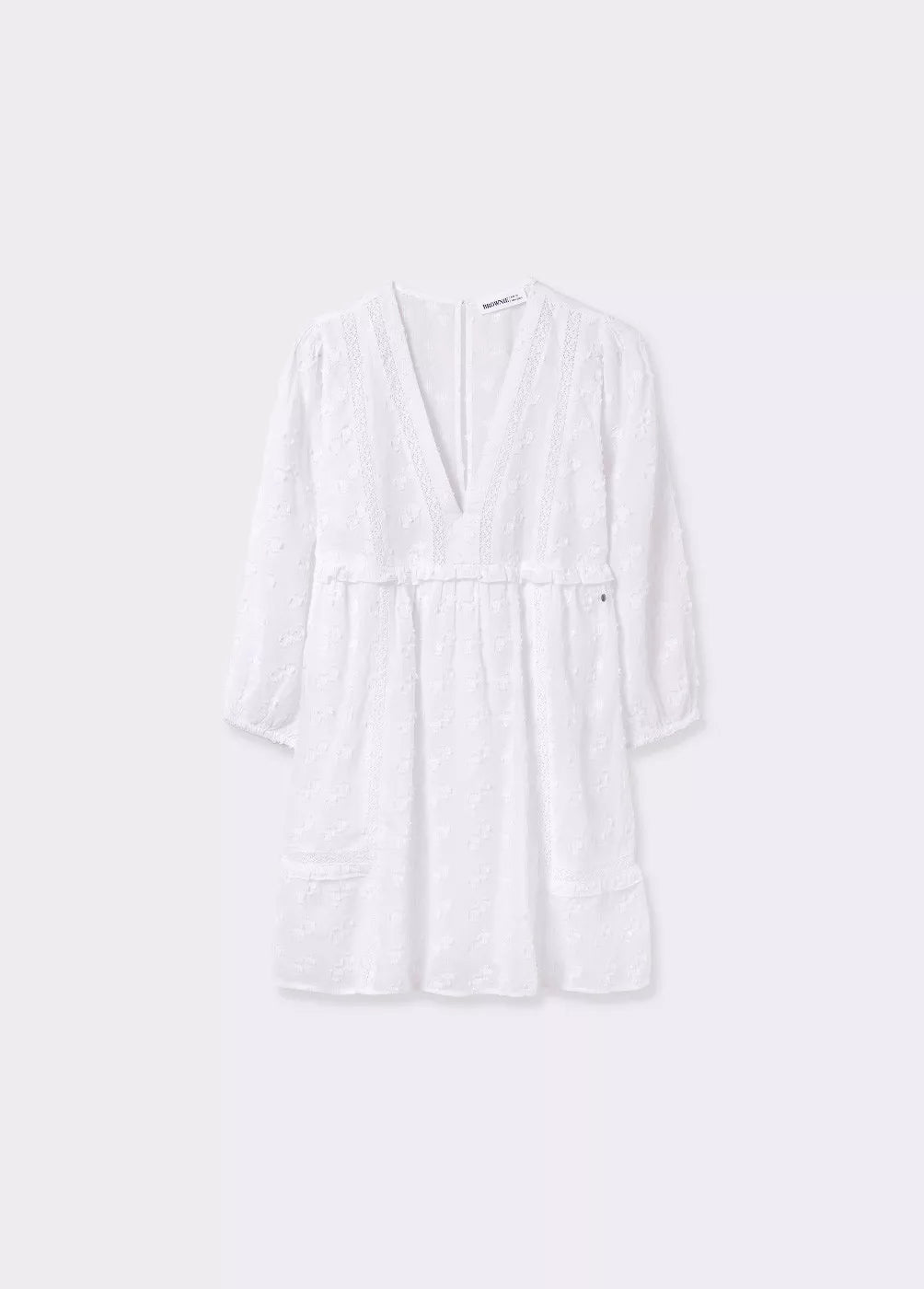 Vestido mangas romántico dobby