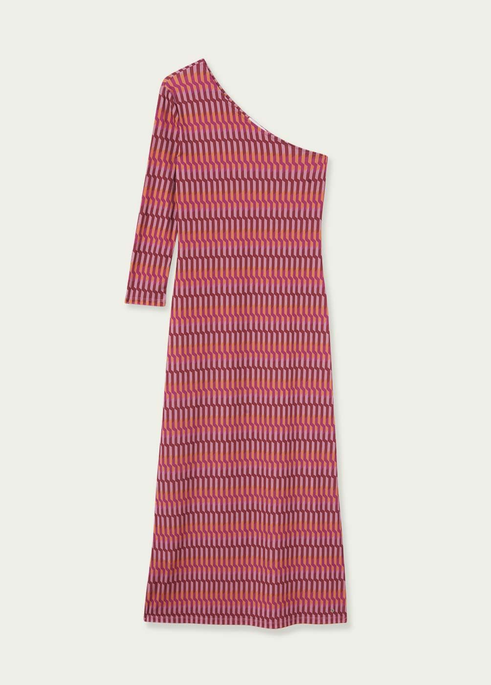 Vestido asimétrico estampado