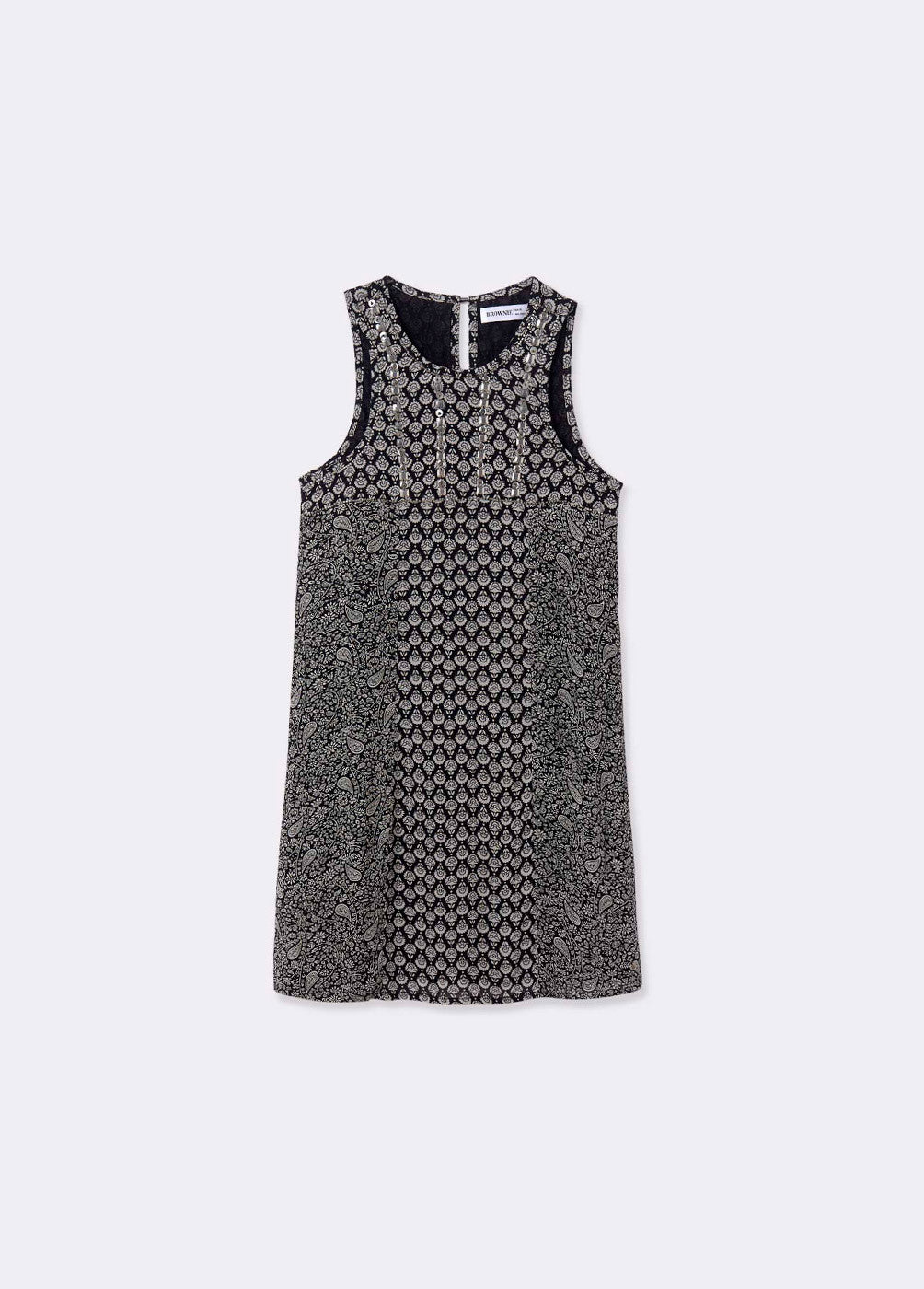Vestido doble estampado brillo