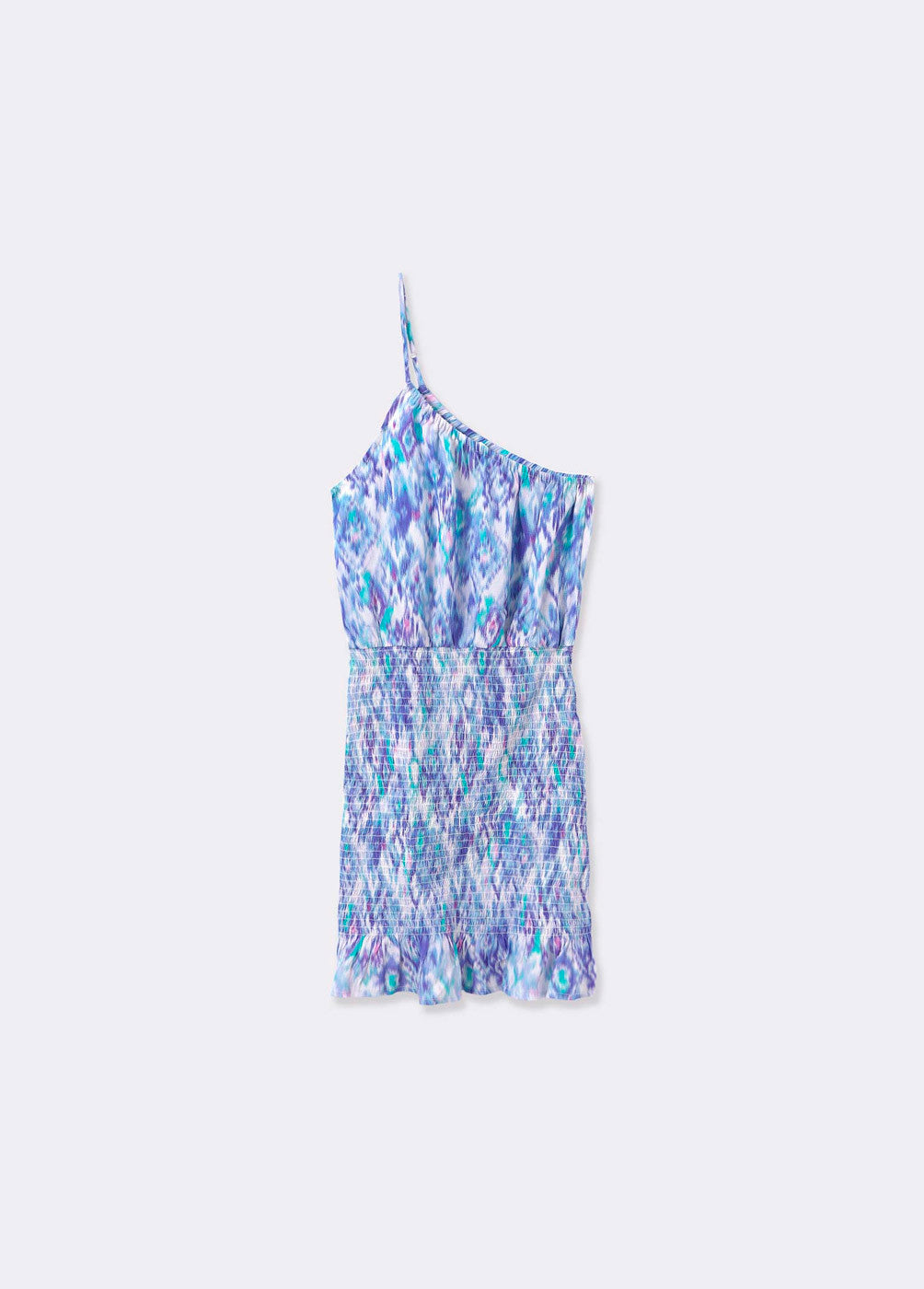 Vestido gomas estampado Ikat