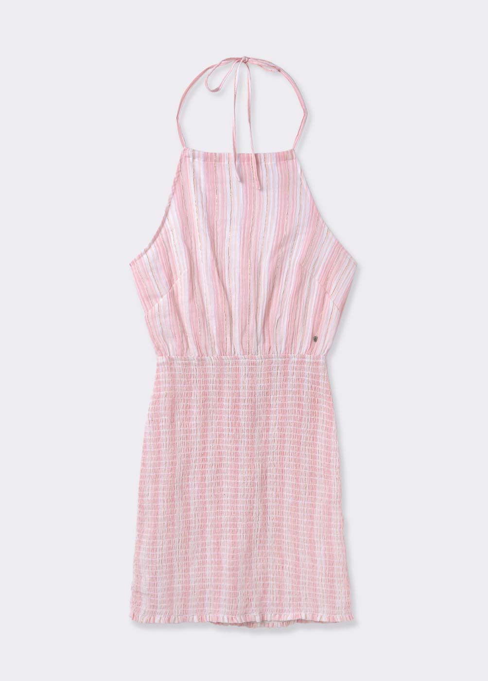 Vestido rayas halter gomas