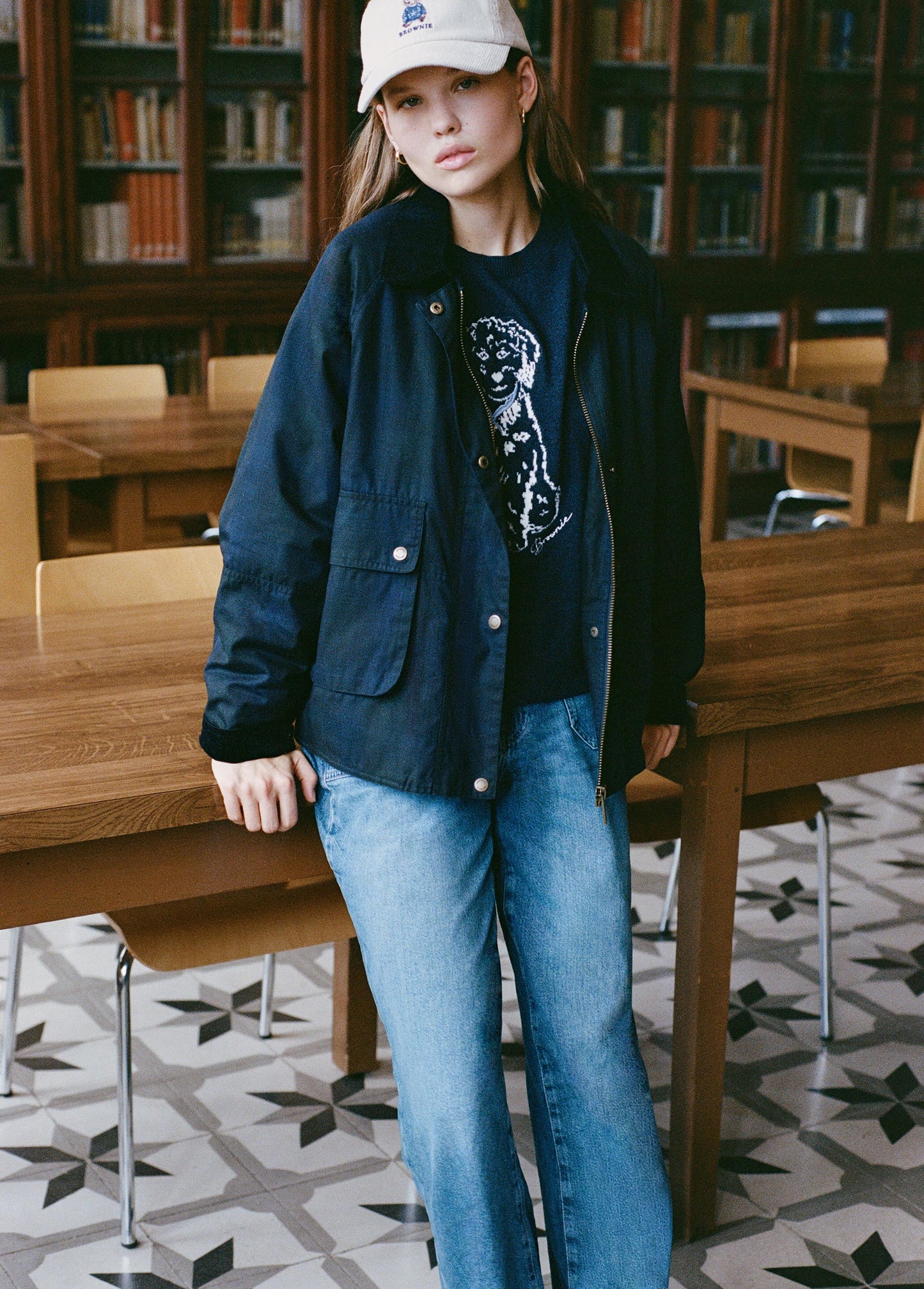 Chaqueta corta encerada cuadros