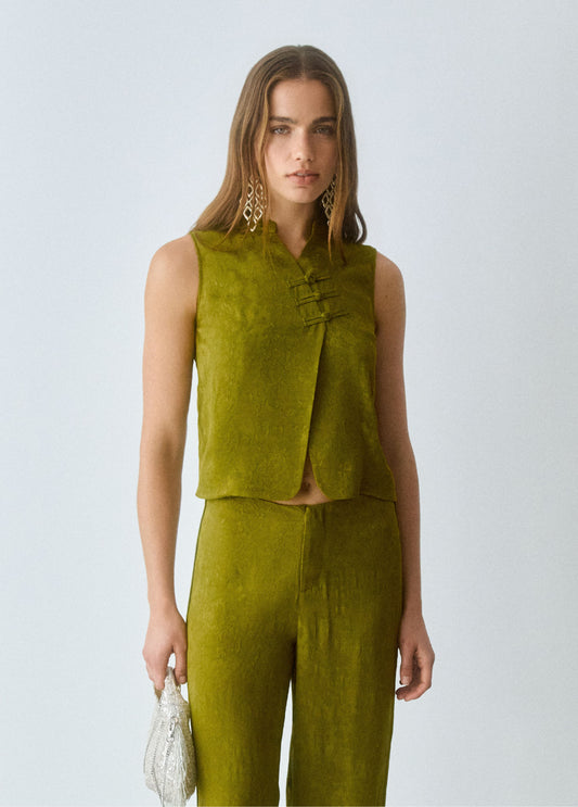 Top jacquard satinado