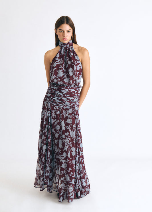 Vestido largo estampado