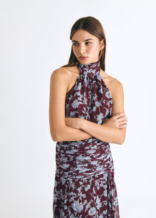 Vestido largo estampado