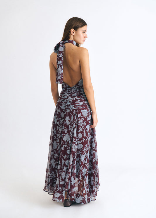 Vestido largo estampado